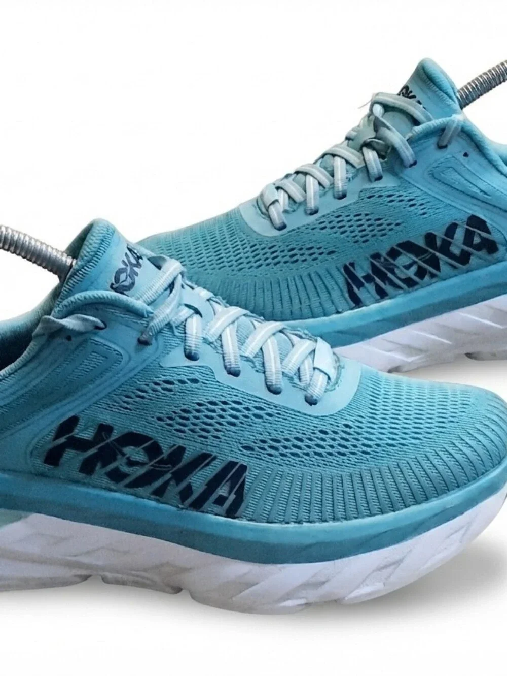 Hoka One One Bondi 7 Womens Size 7 Running Shoes Aqua Haze Blue 1110519